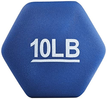 Amazon Basics Neoprene Dumbbell Hand Weights for Exercise and Muscle Toning - style: 10 Pound, Pair