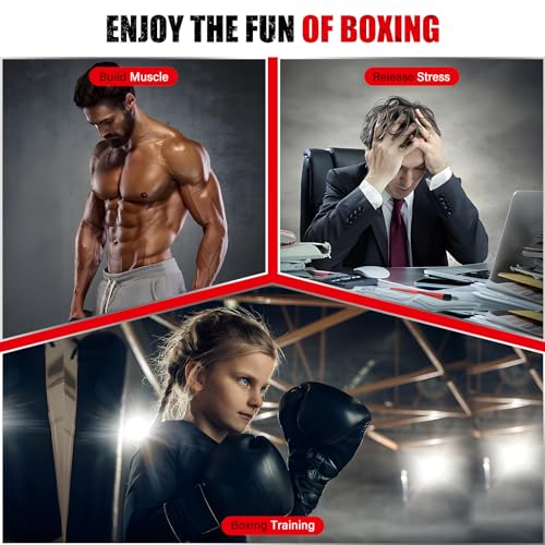 Speed Bag Boxing Punching Bag, Wall Mount Height Adjustable & Fold Speed Bags for Boxing, Wall Bracket Boxing Reflex Ball, Boxing Bag as Adults Teens and Kids, Fits Home Gym Workout - color: Red