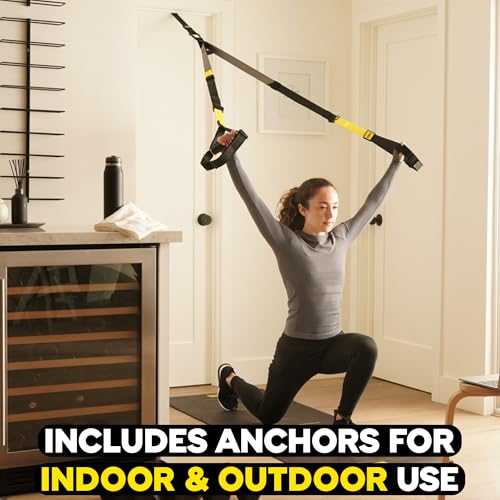 TRX All-In-One Home Gym System – Complete Suspension Training Kit for Strength Training, HIIT & Full-Body Workouts at Home or Outdoors, Includes Indoor & Outdoor Anchors
