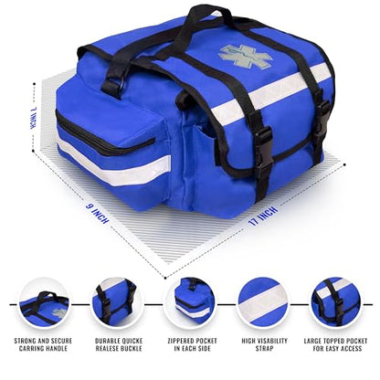SURGICAL ONLINE First Responder EMT Backboard Spine Board Rescue Stretcher Immobilization with Head Bed and Spider Straps - Gift EMT Trauma Bag (Blue) - color: Blue