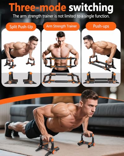 Twister Arm Trainer - 3-in-1 Adjustable Chest Workout Equipment,Portable Home Gym Chest & Arm Workout, Push Up Bars, 60-140lbs Resistance for Men Women