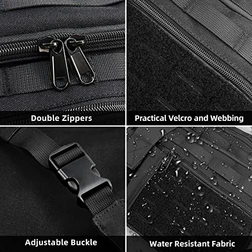 KINGSLONG Running Chest Pack, EDC Travel Pack for Hiking (B-Black)