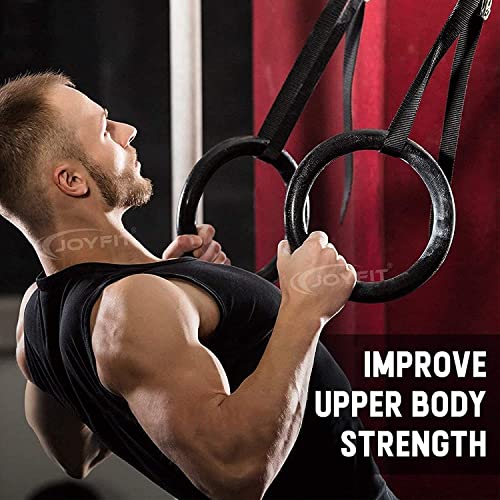 Gym Rings with 990 lbs Load Capacity, Adjustable Buckle Straps for Men and Women Cross-Training Workout, Exercise, StrengthTraining, Gymnastics, Bodybuilding (Set of 2)