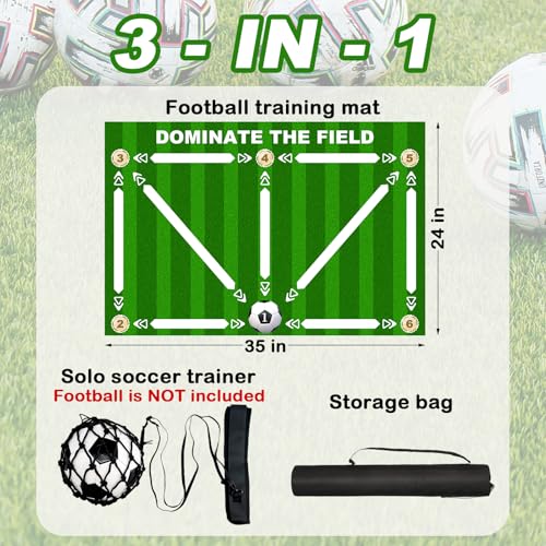 Non-Slip Thickened Soccer Training Mat with Guide - color: Green-White