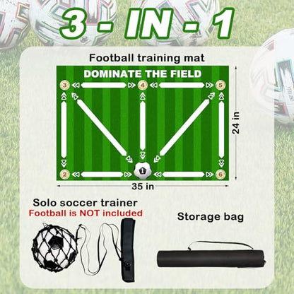 Non-Slip Thickened Soccer Training Mat with Guide - color: Green-White