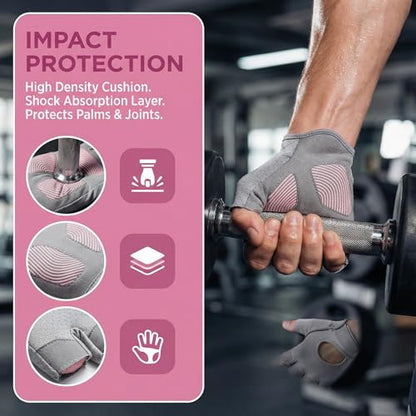 CAMBIVO Workout Gloves for Men & Women, Weight Lifting Gloves with Wrist Support, Non Slip Grip, Breathable Gym Gloves for Training, Crossfit, Pull Ups, Cycling, Fitness, Home