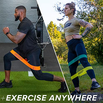Serious Steel Fitness Fabric Mini Loop Non-Slip Resistance Band Set | Warm-Up, Physical Therapy, Glute Training, Speed and Agility Exercise Bands - color: Multi-Colored Set