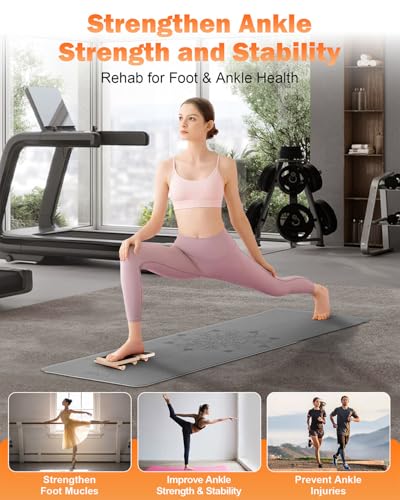 Ankle Strengthener & Single Leg Balance Board, Foot Strengthener for Plantar Fasciitis & Achilles Tendonitis, Physical Therapy, Sprain Recovery & Arch Support