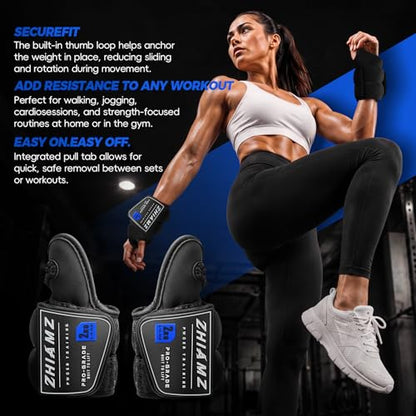 Wrist Weights with Thumb Loops Lock for Men Women, Ankle Weights Weighted Gloves for Running Strength Training Walking Exercises(Available in 2.2lb*2 or 4.4lb*2) - size: 4.4lbs x 2