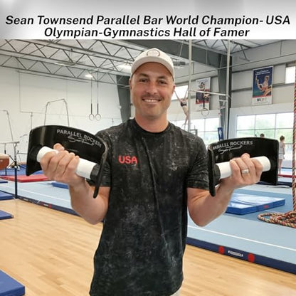 Parallel Rockers Gymnastics Training Bars for Wrist Safety and Strength Conditioning Ergonomic Parallel Bar Grip for Push Ups Handstands Core and Shoulder Workouts Home or Gym Equipment