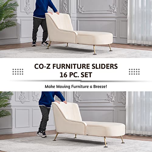 CO-Z Felt Furniture Sliders, 3 1/2" Reusable Furniture Sliders for Carpet Hardwood Floors - 16 Pack with 8 Plastic & 8 Felt Sliders, Heavy-Duty Furniture Gliders Movers, Moving Pads for Hard Surfaces - size: 3.5" Plastic&Felt Round - 16 pack