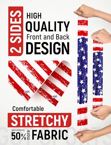 UPF 50+ Cooling Bandana for Men & Women - Thermoregulation, Moisture-Wicking, Sun Protection Bandana Neck Wraps - color: American Flag