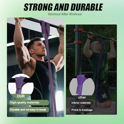 WHATAFIT Resistance Bands, 5 Level Pull Up Assistance Bands for Working Out - color: 5-125LBS GRAY PURPLE+GRIP