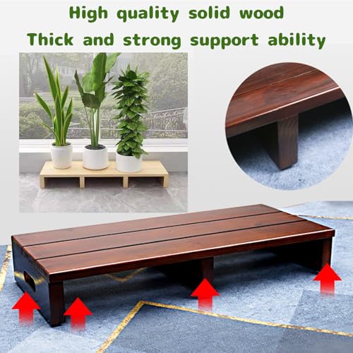 Wooden Platform, Indoor Wooden Step Stool with Non Slip Pads, Step for Outside, Stepping Platform for Adults & Elderly, No Assembly Required, Safety Stepping Stool for Bathroom, Kitchen, Bed(90
