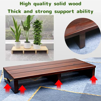 Wooden Platform, Indoor Wooden Step Stool with Non Slip Pads, Step for Outside, Stepping Platform for Adults & Elderly, No Assembly Required, Safety Stepping Stool for Bathroom, Kitchen, Bed(90