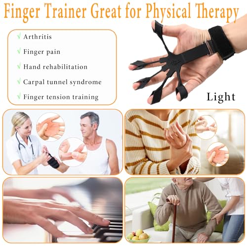 Grip Strength Trainer with Forearm Strengthener, Hand Grip Strengthener, Hand Extension Exerciser, Stress Relief Ball and Hand Grip Strengthener for Muscle Building and Injury Recover(5 PCS) - color: Black & red