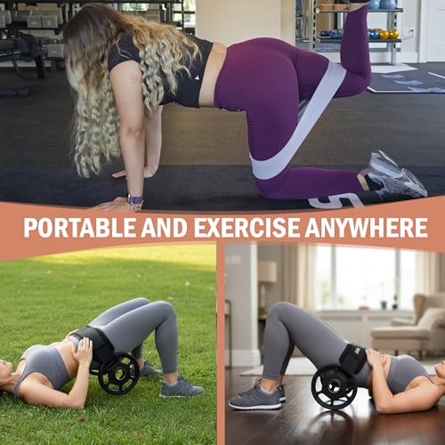 Hip Thrust Belt Adjustable Heavy-Duty with 3 Resistance Bands, Non-Slip Hip Pad for Glute Training, Home Gym Workout Equipment for Dumbbells and Kettlebells