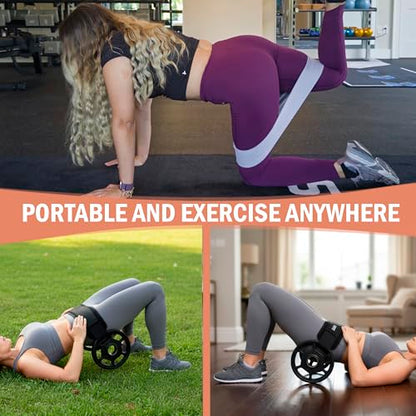 Hip Thrust Belt Adjustable Heavy-Duty with 3 Resistance Bands, Non-Slip Hip Pad for Glute Training, Home Gym Workout Equipment for Dumbbells and Kettlebells