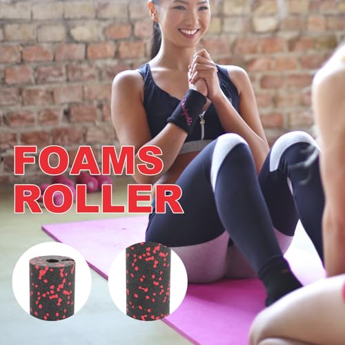 Compact Fitness Foam Roller Hollow Portable Muscle Relaxation Massage Stick Red for Exercise and Travel