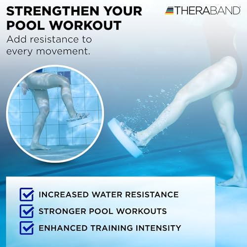 THERABAND Aquatic Closed Chain Buoyancy Disk with Foot Straps, Water Aerobics Equipment for Pool Exercise, Aquatic Exercise Equipment for Adults, Pool Workout Equipment for Water Training - size: One Size, style: Buoyancy Disk