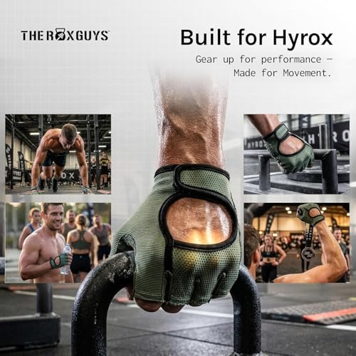 Gloves for Hyrox | Competition & Training | Lightweight, Sweat Wicking, Grip Gloves with TRG-Hex Palm Cushioning | Anti-Slip for Ski Erg, Sled Pull, Farmers Carry - size: X-Small
