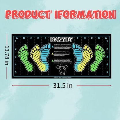 premium squat mat with foot position - non-slip exercise pad for improved muscle activation, versatility and safety, prevents sports injuries, ideal for young people - color: blue