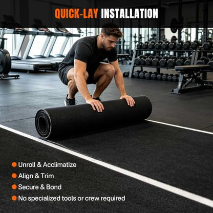 Yescom 8FTx50FT Indoor Dual-Track Gym Turf Runway for Sled HIFT Training - size: 0.6"H-8'x50'Elite(400Sq.Ft)