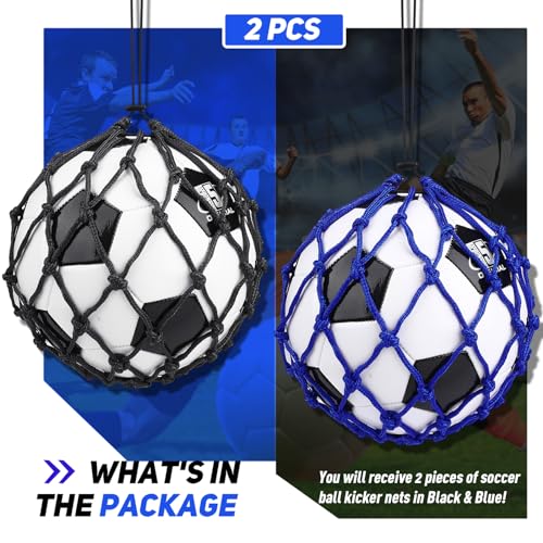 Football Kick Trainer, Soccer Return Trainer Net Fits Ball Size 3, 4, 5, Hands-Free Soccer Kick Throw Training Aid