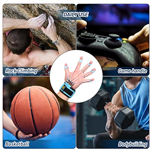Finger Strengthener, Grip Strength Trainer, Gripster Finger Exerciser, Hand Grip Strengthener for Finger Strength & Therapy, 3 Resistance Levels (Grey 20LB, Blue 40LB, Black 60LB)