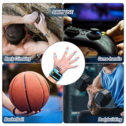Finger Strengthener, Grip Strength Trainer, Gripster Finger Exerciser, Hand Grip Strengthener for Finger Strength & Therapy, 3 Resistance Levels (Grey 20LB, Blue 40LB, Black 60LB)