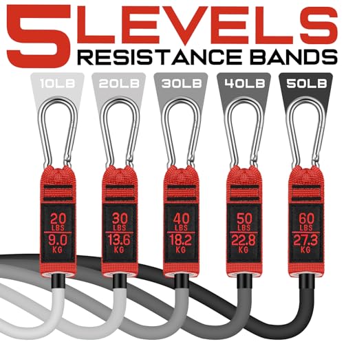 WALITO Resistance Bands Set - Exercise Bands with Handles, Door Anchor, Legs Ankle Straps, for Heavy Resistance Training, Physical Therapy, Muscle Training, Yoga, Home Workouts, Gym