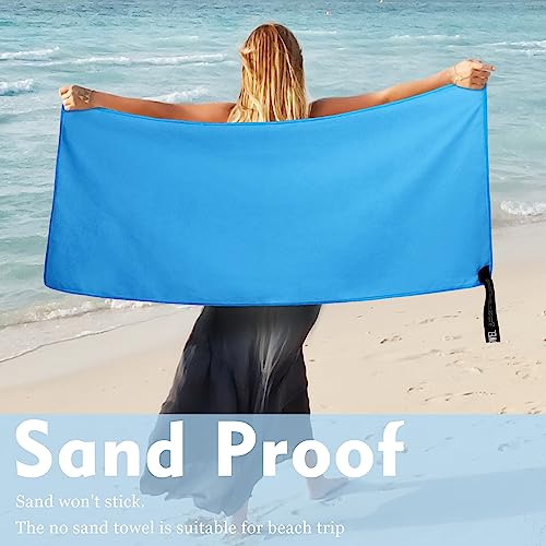 Microfiber Travel Towel, Quick Dry Camping & Gym Towel. Compact - color: Blue, size: XS:12"×24"