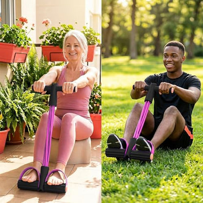 Pedal Resistance Bands with Handles, Multifunction Tension Rope for Arm, Leg, Waist and Shoulder Training