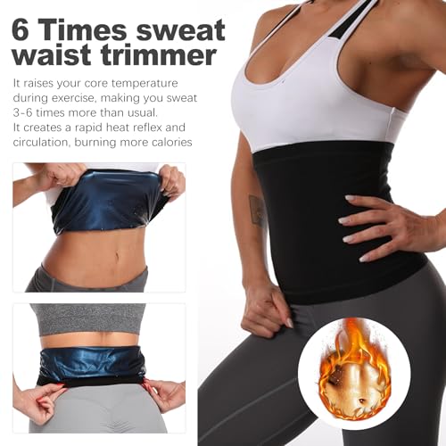 Sauna Belt for Women Weight Loss, Lower Belly Fat Sauna Waist Trainer, Stomach Sweat Band