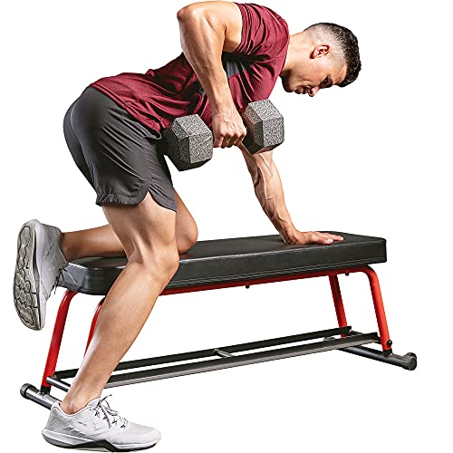 Sunny Health & Fitness Heavy-Duty Weight Bench for Home Gym Training - color: 2. Red