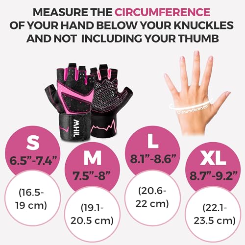 Workout Gloves for Women – Breathable Gym Gloves for Women with Palm Protection and Enhanced Grip – Padded Weight Lifting Glove for Womens with Wrist Wraps Support Weightlifting Exercise Cycling