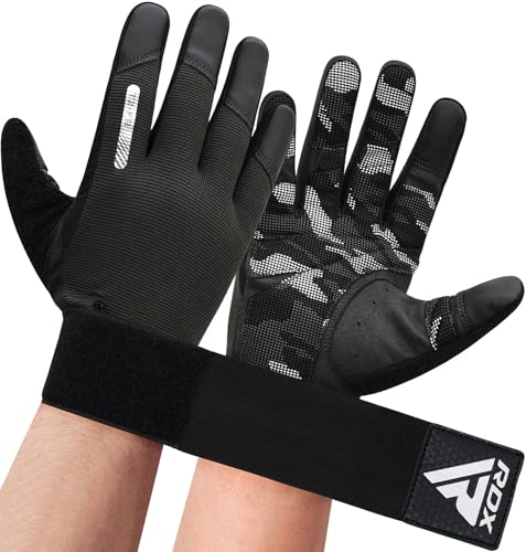 RDX Weight Lifting Gloves with Wrist Support -Touch Screen Full Finger Gym Workout, Breathable Anti Slip Padded Grip, Men Women Fitness Training, Powerlifting Bodybuilding HIIT Exercise Weightlifting - color: Black, size: Small
