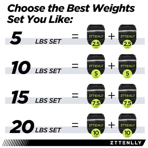 Adjustable Ankle Weights 1-5/10/15/20LBS Pair with Carry Bag - Breathable Fabrics, Reflective Trim - Strength Training Leg Wrist Arm Ankle Walking Weights Sets for Women Men Kids - color: Green, size: 5 lbs Pair (2.5 lbs Each)