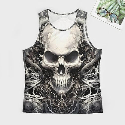 BIVENANT Skull Shirts for Men Novelty Mens Skull Tank Top Big and Tall Tank Tops Graphic Tees Shirt - color: Aite0g0600, size: Small