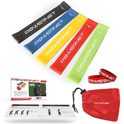 PowerNet Resistance Bands, Heavy Duty & Regular Resistance Color-Coded Exercise Bands, Workout Equipment for Home Gym, Progressive Elastic Bands for Stretching & Training, Regular, Heavy-Duty or Combo - style: Loop Bands