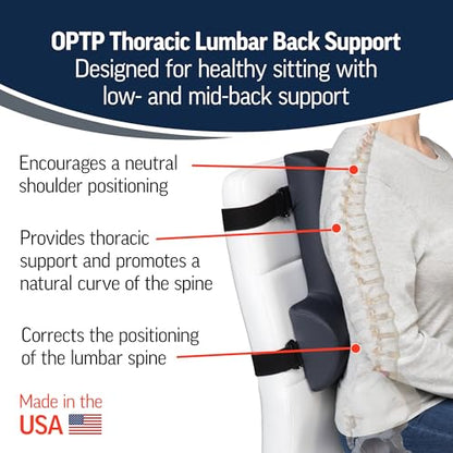 OPTP Thoracic Lumbar Back Support – Posture Support, 16"H x 12"W x 3"D