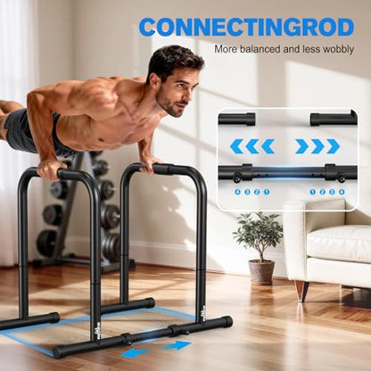 RELIFE REBUILD YOUR LIFE Dip Bar for Home Gym Training 400LBS Parallel Bars - color: Black