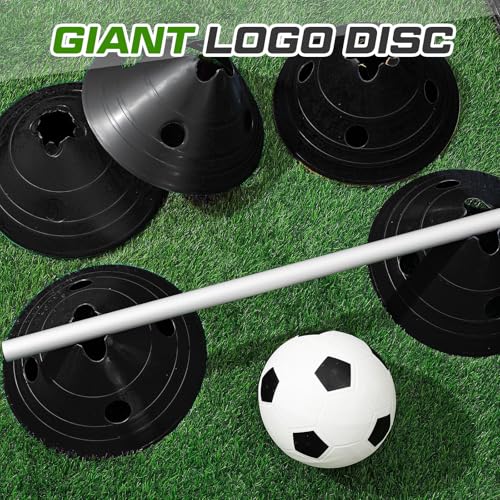 Jumbo Disc Cones Jumbo Soccer Cones with Mesh Bag Giant Large Agility for Soccer Training Adult Sports - color: Black