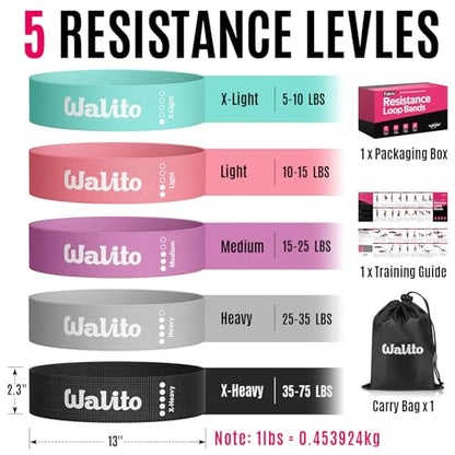Fabric Resistance Bands for Working Out - Booty Bands for Legs -Glutes Training for Women and Men - Exercise Bands for Squats, Yoga, Physical Therapy -Home Gym Fitness