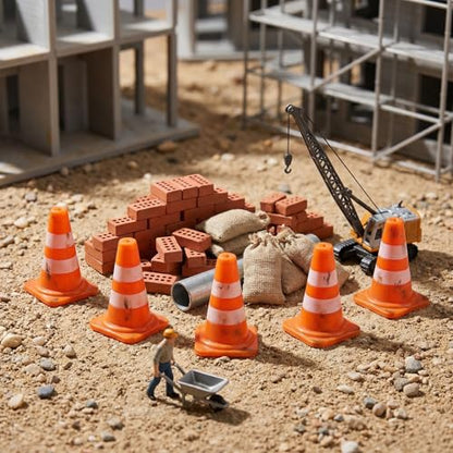 36/60/120 Pack 1 Inch Orange Mini Traffic Cones.Perfect as Construction Party Favors,Durable Small Roadblock Markers for Training Scenarios and Sports Event Setups