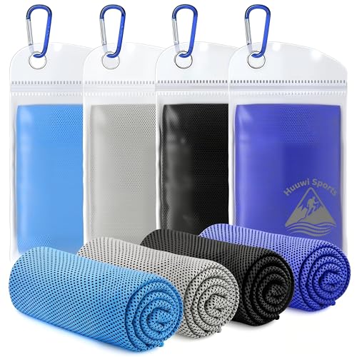 Cooling Towel 4 Pack, 40"x12" Ice Towel for Instant Relief, Microfiber Chilly Towel for Sports, Gym, Running, Yoga, Golf, Camping, Fitness (Mix 2) - color: Mix 2