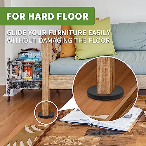 Furniture Sliders for Carpet and Hardwood, 8 PCS 4 3/4", Brown - size: Round 8 PCS 4 3/4'' Brown