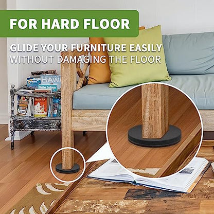 Furniture Sliders for Carpet and Hardwood, 8 PCS 4 3/4", Brown - size: Round 8 PCS 4 3/4'' Brown