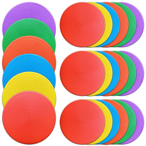 Poly Spot Markers 4 inch/9 inch Non-Slip Rubber Agility Training Markers Floor Dots Flat Field Cones for Football, Soccer, Basketball, School Exercise Drills, Dance Practice - style: 4 inch 24 Pcs (TPE)