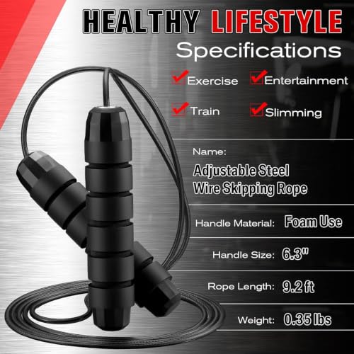 Junkin Jump Ropes bulk for Fitness with Ball Bearings - color: Black